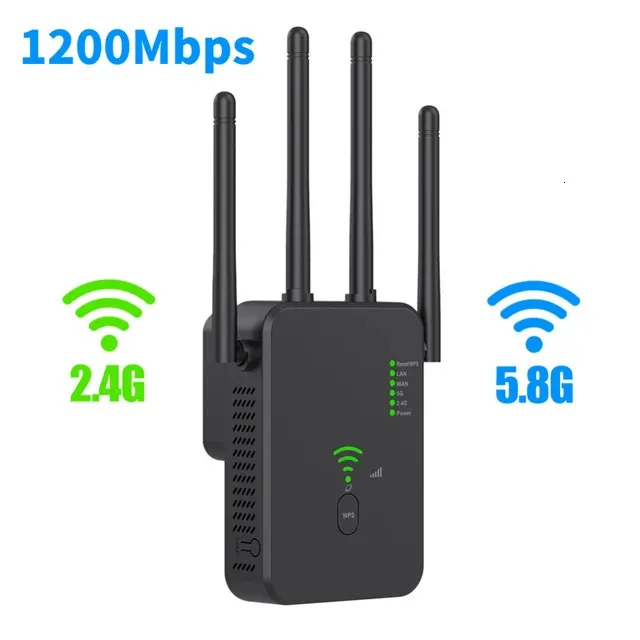 Wireless 5G WiFi Repeater 1200Ms Router Wifi Booster Dual Band Long Range Extender 5Ghz Signal Amplifier 240424_voghion.com