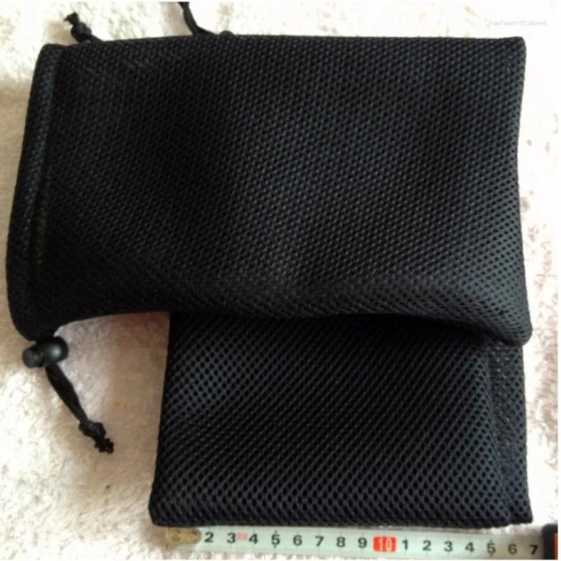 Jewelry Pouches 200pcs Black Mesh Bags Gift Small Drawstring 16 25cm Dust For Packaging By DHL