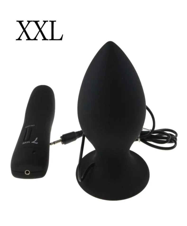 Super Big Size 7 Mode Vibrating Silicone Butt Plug Large Anal Vibrator Enorm Anal Plug Unisex Erotic Toys Sex Products MX1912198199756