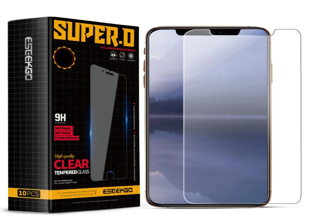 Eseekgo Screen Protector для iPhone 13 12 11 Pro XS Max XR Superd Clear Lempered Glass Высококачественное 9H пленка с бумажной Box7981715