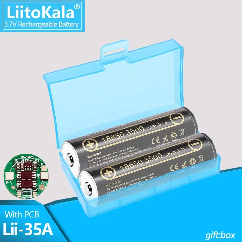 LiitoKala Lii 35A 18650 Lr44 Rechargeable Battery With PCB, 3500mAh ...