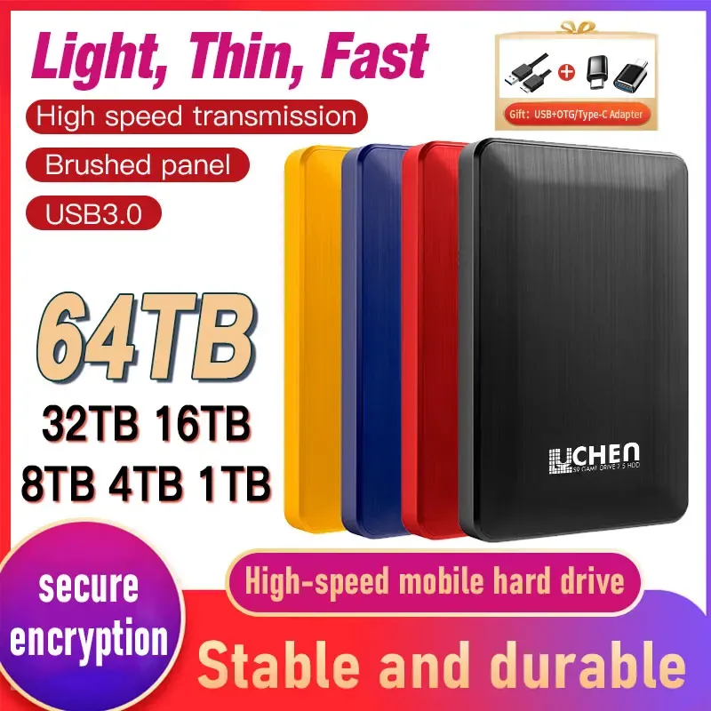 Scatole disco rigido esterno1TB SSD portatile SSD 2TB Drive a stato solido Dischi rigidi mobili per nuovi dischi rigidi per laptop ad alta velocità/Mac/Mac