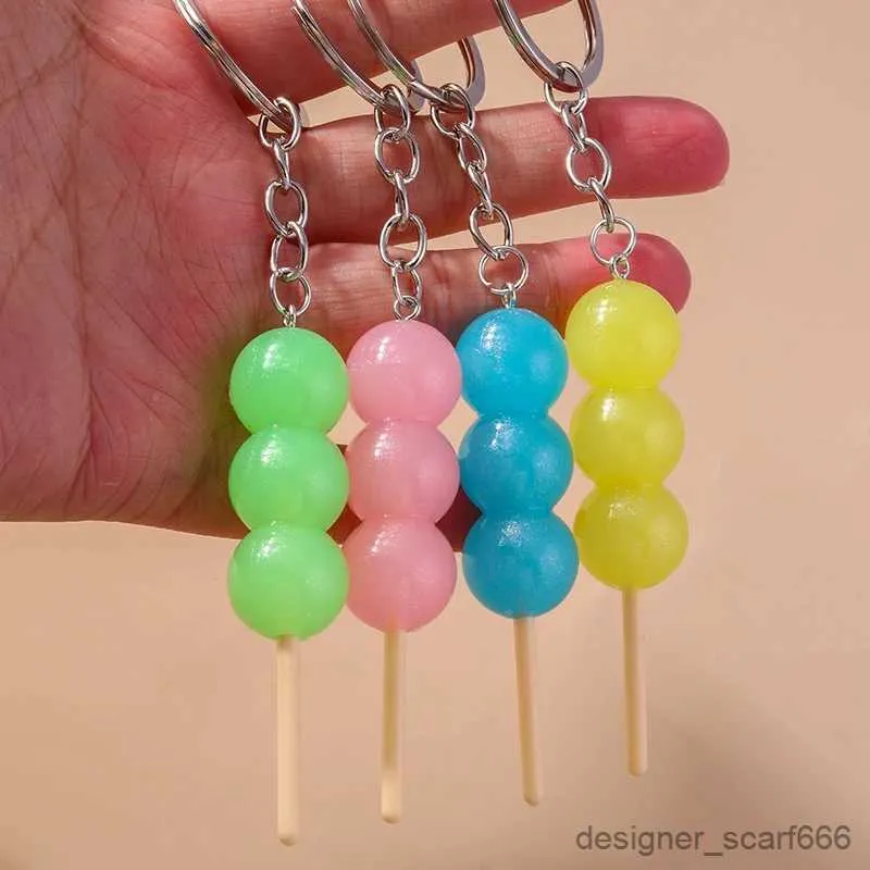 Keychains Lanyards Fashion Resin Candy Color Lollipop Keychain For Kids Simulation Food Keyrings Dames Handtas Hangers Key Chains Diy Accessoires