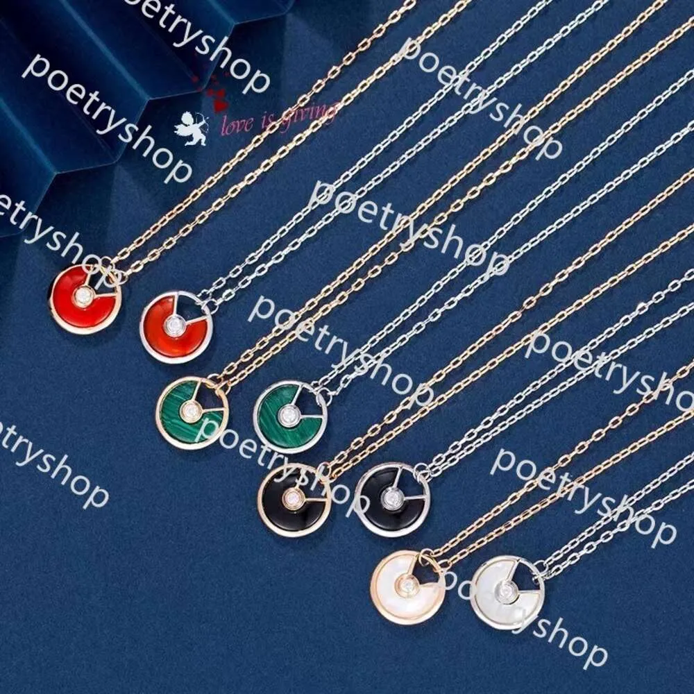 Pendant Necklaces 925 Silver Amulet Necklace Natural Shell Red Agate Plated Thick Gold Classic Light Luxury Good-looking Versatile Clavicle Chain