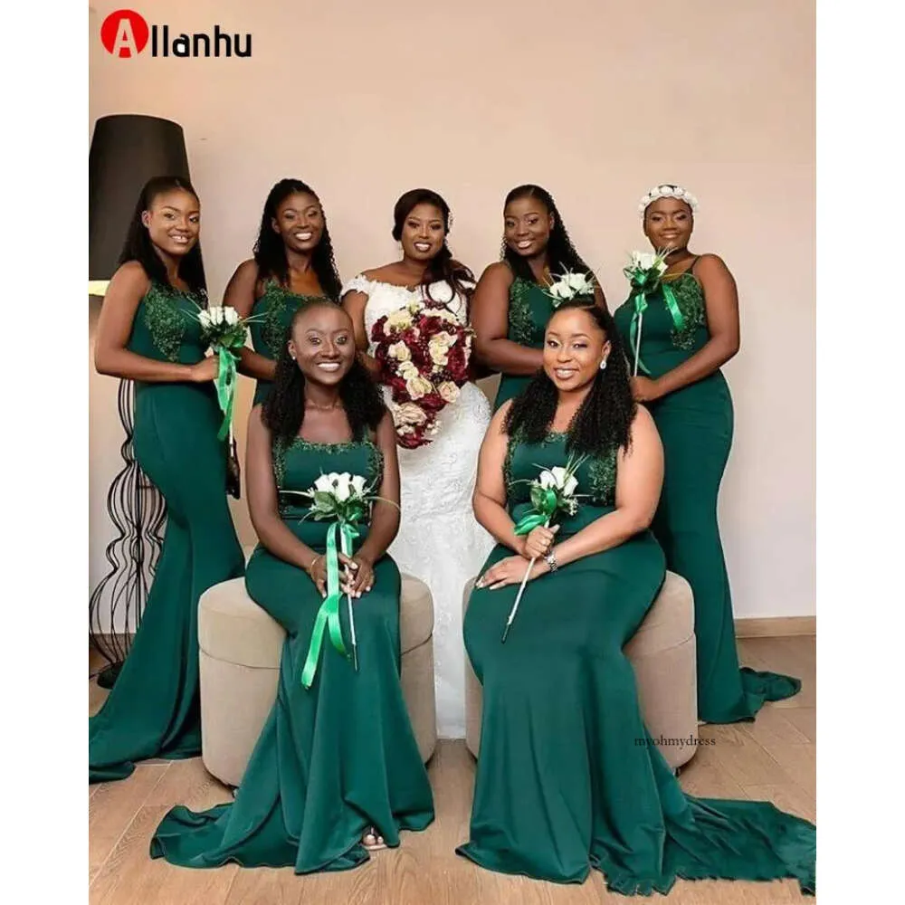 Plus Size Dark Green Mermaid Bridesmaid Dress, Satin... From Myohmydress,  $46.12 | DHgate.Com