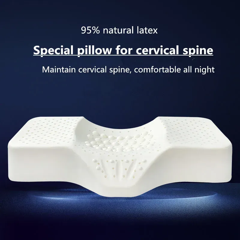 Massager Thailand Natural LaTex Orthopedic Massage Pillow Neck Cervical Spine Protected Remedial Big Vertebrae Pillow med 3 färger