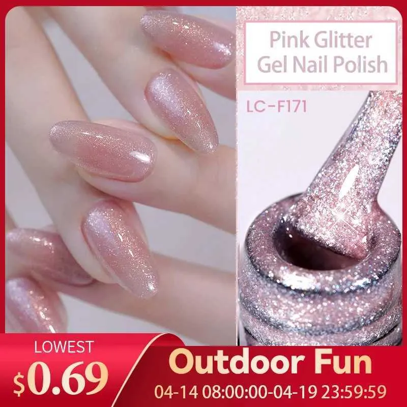 Nail Polish LILICUTE Nude Pink Glitter Gel Nail Polish 152 Colors Sparking Sequin All For Manicure Semi Permanent Soak Off Nail Art Varnish Y240425