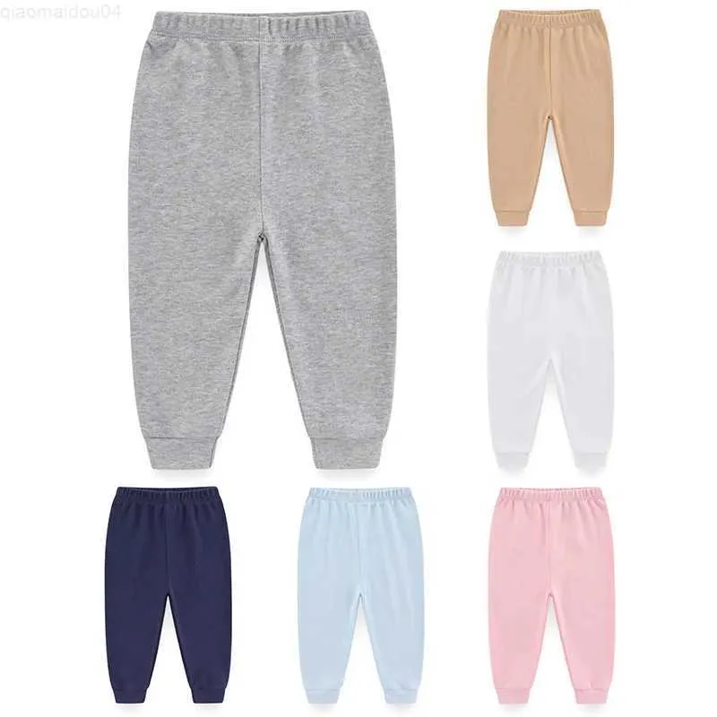 Byxor 1 unisex fast färg nyfödda flickor byxor 0-24m ren bomull baby pojke byxor hösten pyjamas byxor sommarlång benl2404