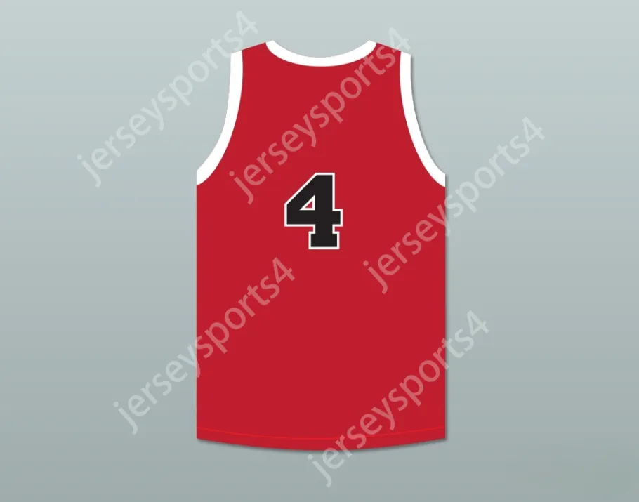 Aangepaste nee naam heren jeugd/kinderen dino martin 4 providence stoomrollers rode basketbal jersey 1 gestikt s-6xl