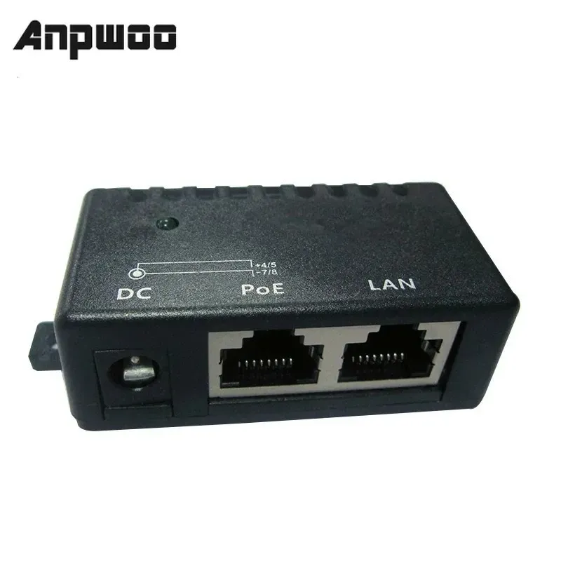 Anpwoo Security Power Over Ethernet Gigabit POE Инжектор Single Port 3 Piece Mor Mid -Spase для камеры наблюдения