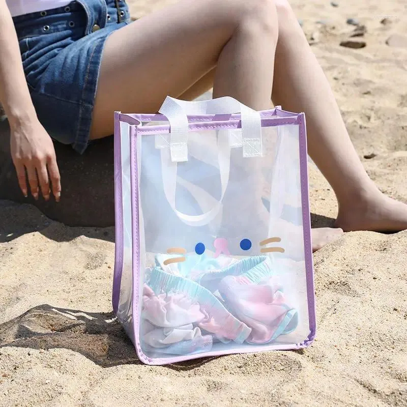 Bolsas de armazenamento Bolsa portátil Desenho à prova d'água transparente para viagens de natação ao ar livre de piquenique na praia