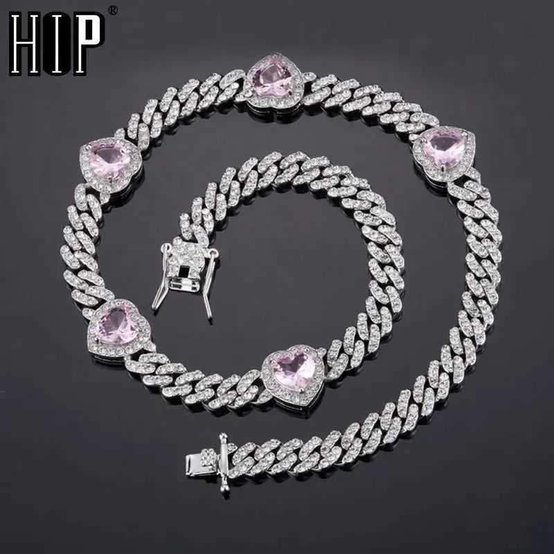 Strands Hip Hop 9mm Miami Prong Cuban Link Chain Ice Shop Rhinestone CZ Bling Rapper Necklace Mens Jewelry Bracelet 240424