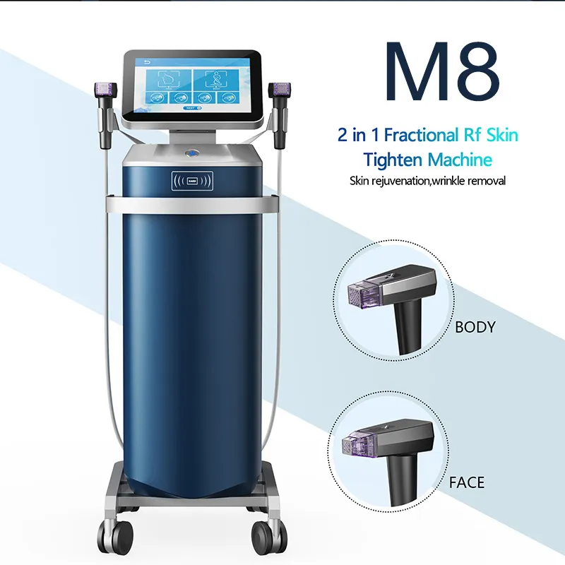 2 en 1 Machine de micro-aiguille RF fractionnaire avec 12p / 24p / 40p / nanocristallins face cadrou