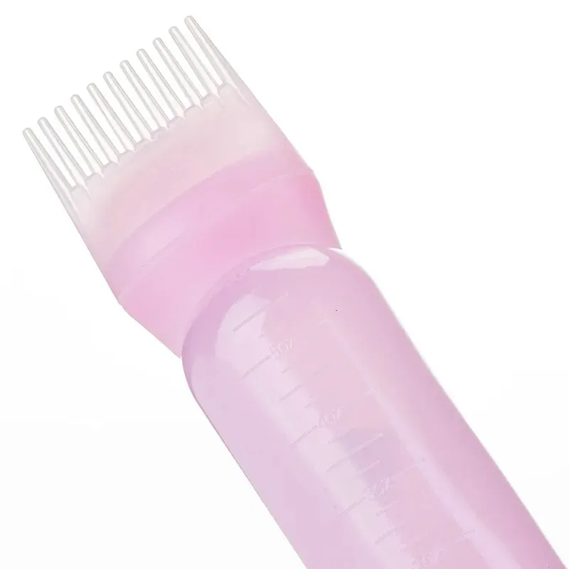 Neu 2024 120 ml mehrfarbige Kunststoffhaarfarbstoff nachfüllbare Flaschenapplikator Kammspensing Salon Haarfarbhaardesse -Styling -Werkzeug für