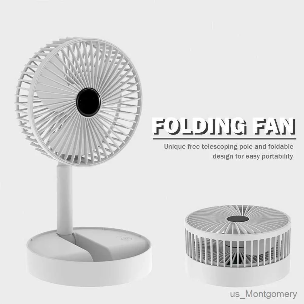 Electric Fans Desktop Foldable Fan 2000mAh USB Rechargeable Portable Desk Fan Outdoor Camping Mini Floor Fan 4-Speed Home Silent Electric Fan