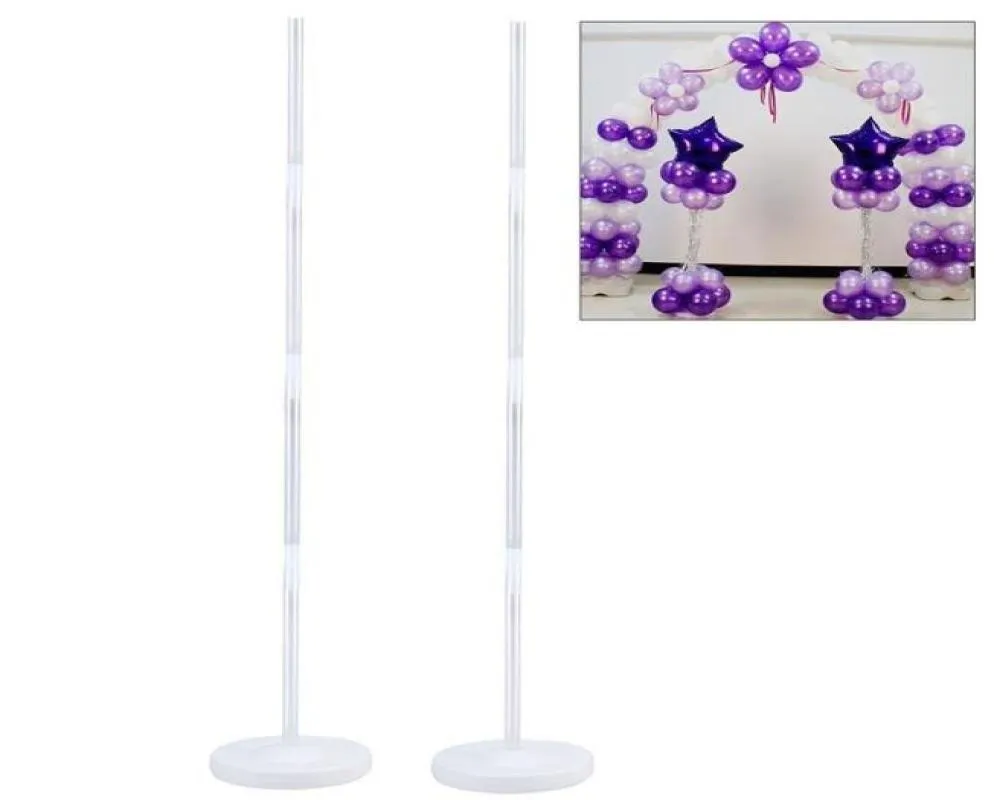 2pcs Ballon Colonne Stand Kits Arch Stand avec base de cadre et poteau pour le festival d'anniversaire de mariage Décoration T2001048675009