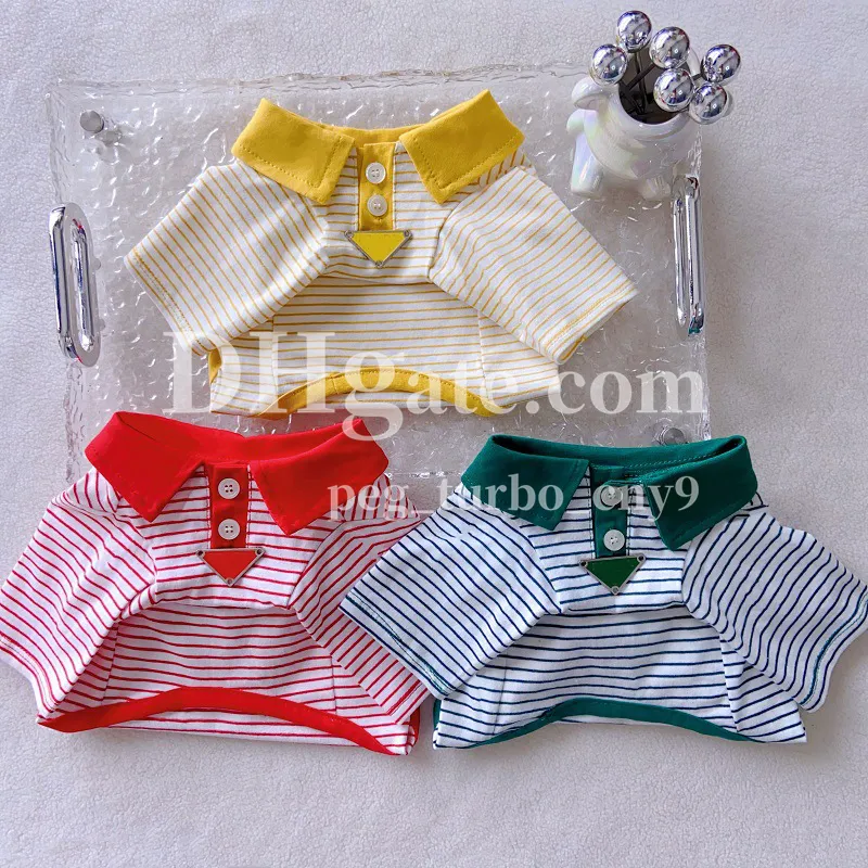 Designer Pet Dog Striped T-shirt Summer mignon mince chat chien polo