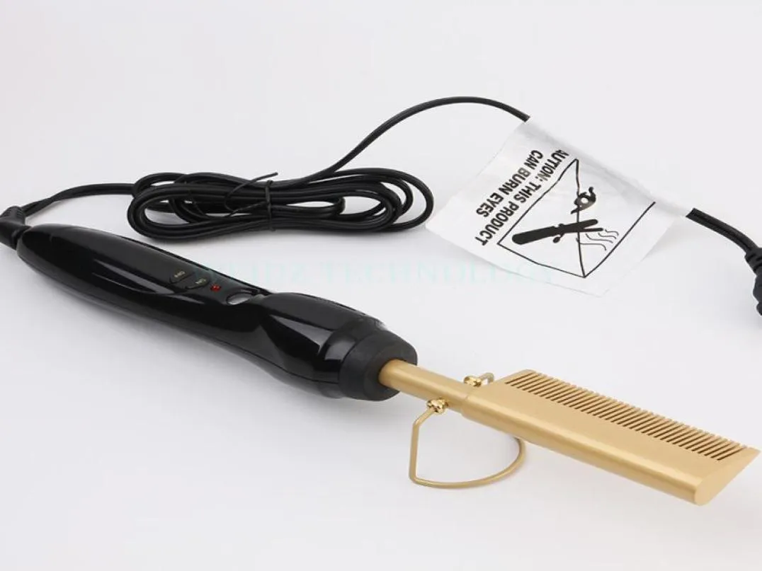 Electric Environmentally Friendly Titanium Alloy Hair Curler Comb Wet And Dry Hair Use Hair Curling Iron Straightener Comb Yj4 SH13298884