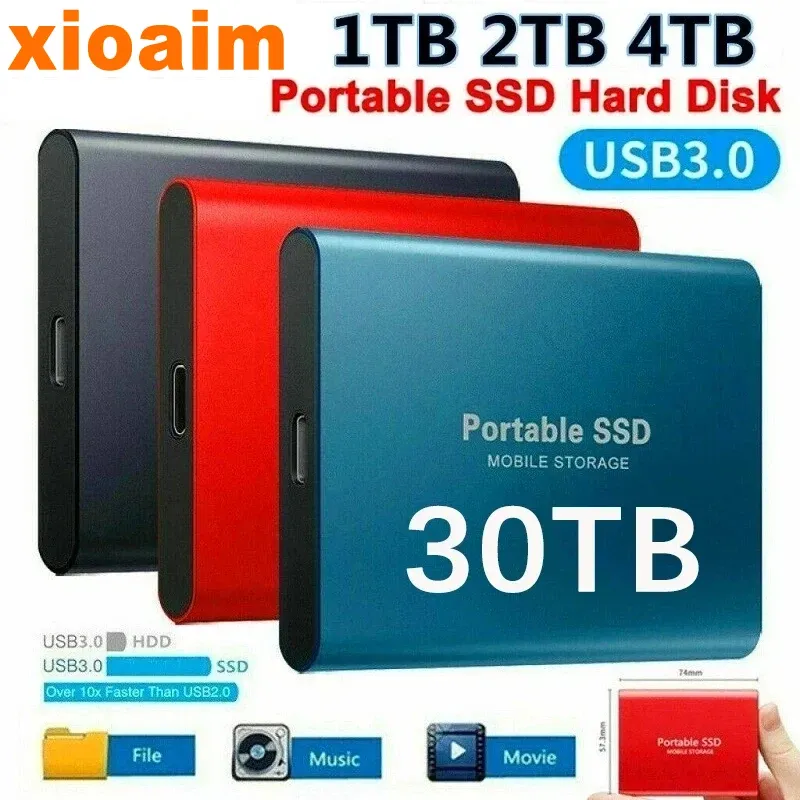 Caixas para Xiaomi Portable Disco Duro Externo USB 3.1 TypeC M.2 SSD disco rígido externo 1 TB 2TB DISK