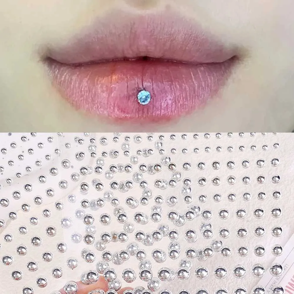 Tattoo overdracht waterdichte strass neustoets sticker nep piercing neu ring lip bud -stok sticker gezicht niet -piercied oorbel lichaam sieraden 240427