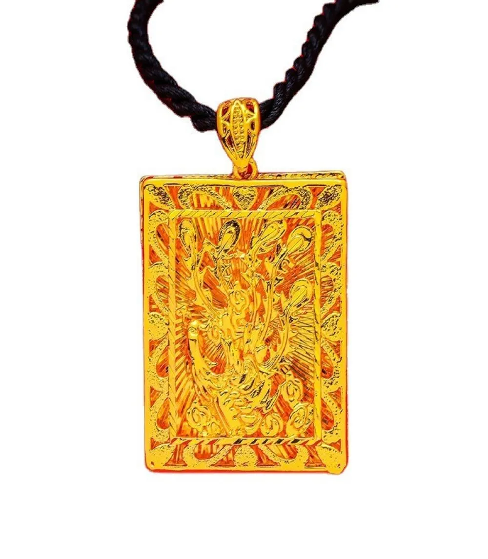 ketting puur koper Goldpolated sieraden Vietnam Sand Imitatie Ancient Dragon Pendant6778478