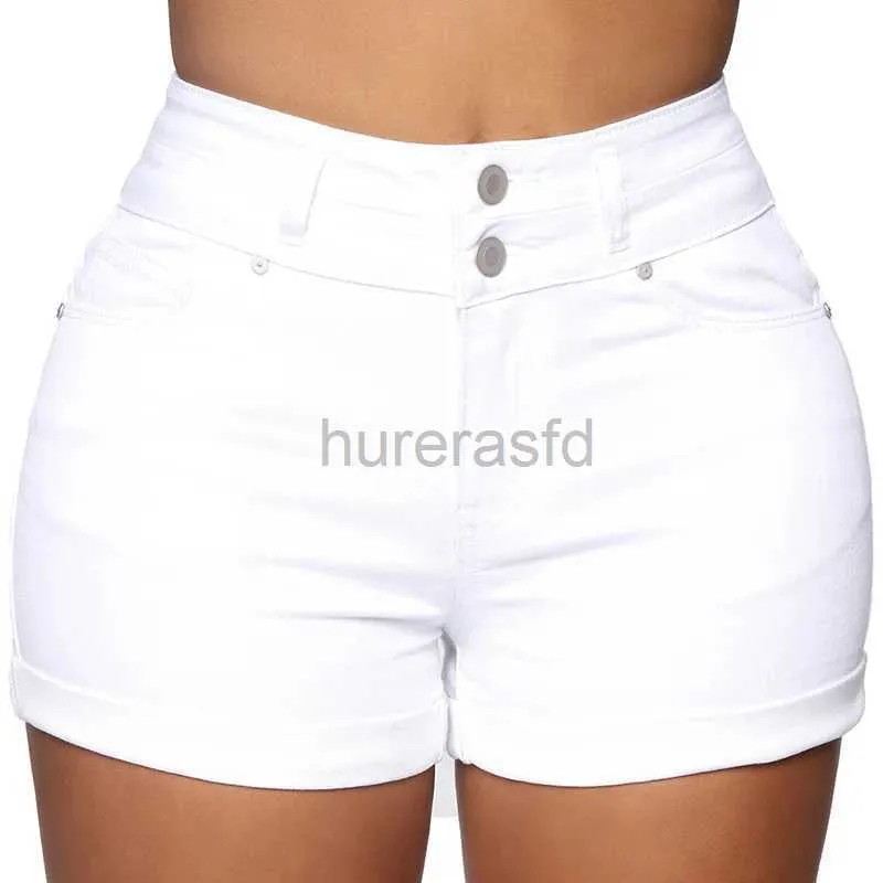 Short féminin liooil coton extensible taille haute jean short femme été 2023 Sweat décontracté avec poche zipper blanc noir courim short D240426