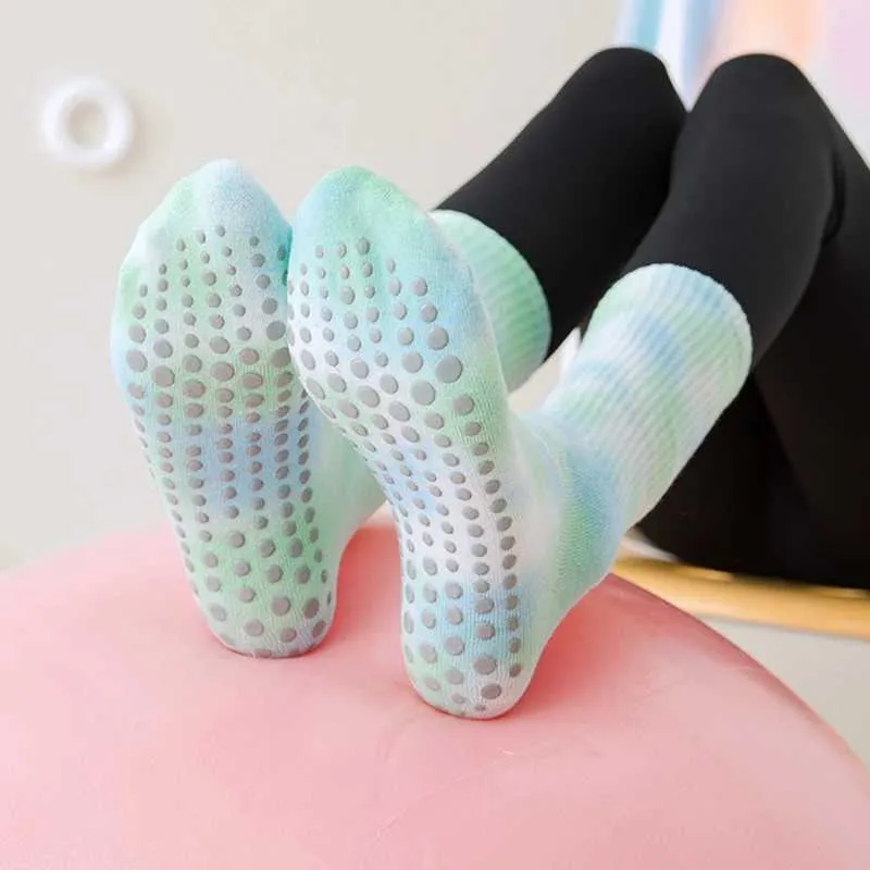 Yoga Pilates Socks With Grips For Women Non Slip Colorful