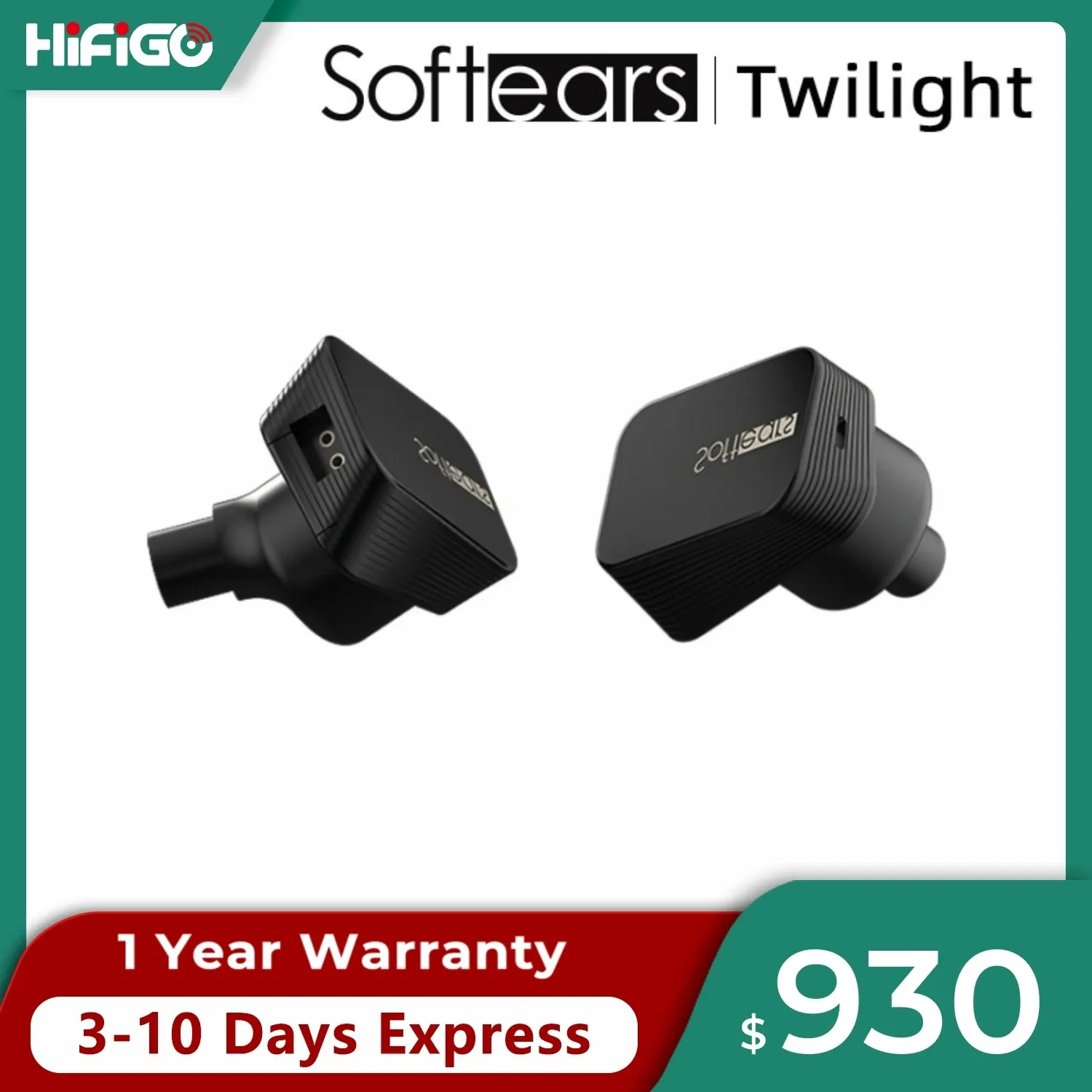 Hörlurhålar Softears Twilight 10mm Dynamic Driver Earphone Inear Monitors Stage Studio Audiophile hörlurar Hifi Earuds 2Pin 0,78 4,4 mm