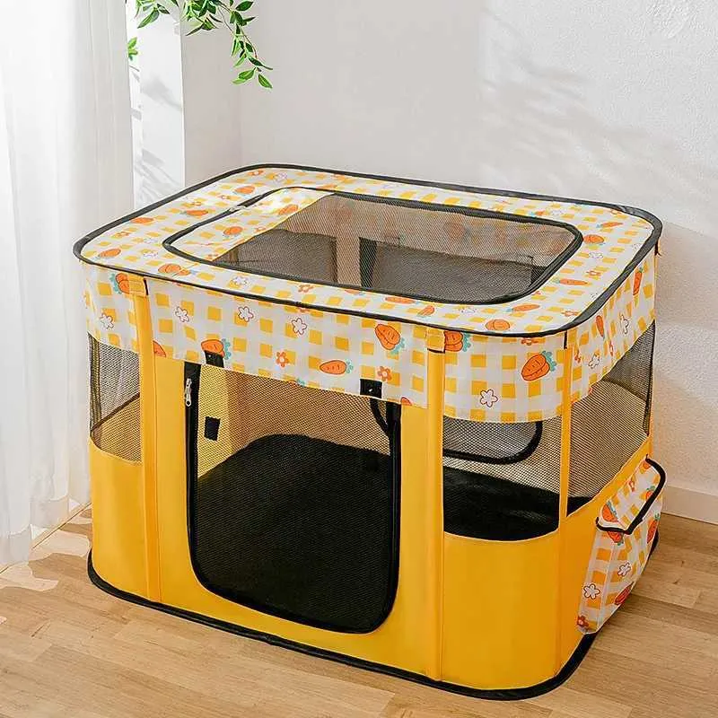 Cat Carriers Crates Houses Large feline delivery room with embedded portable folding door mesh fabric roof comfortable pet tent with soft cushion 240426