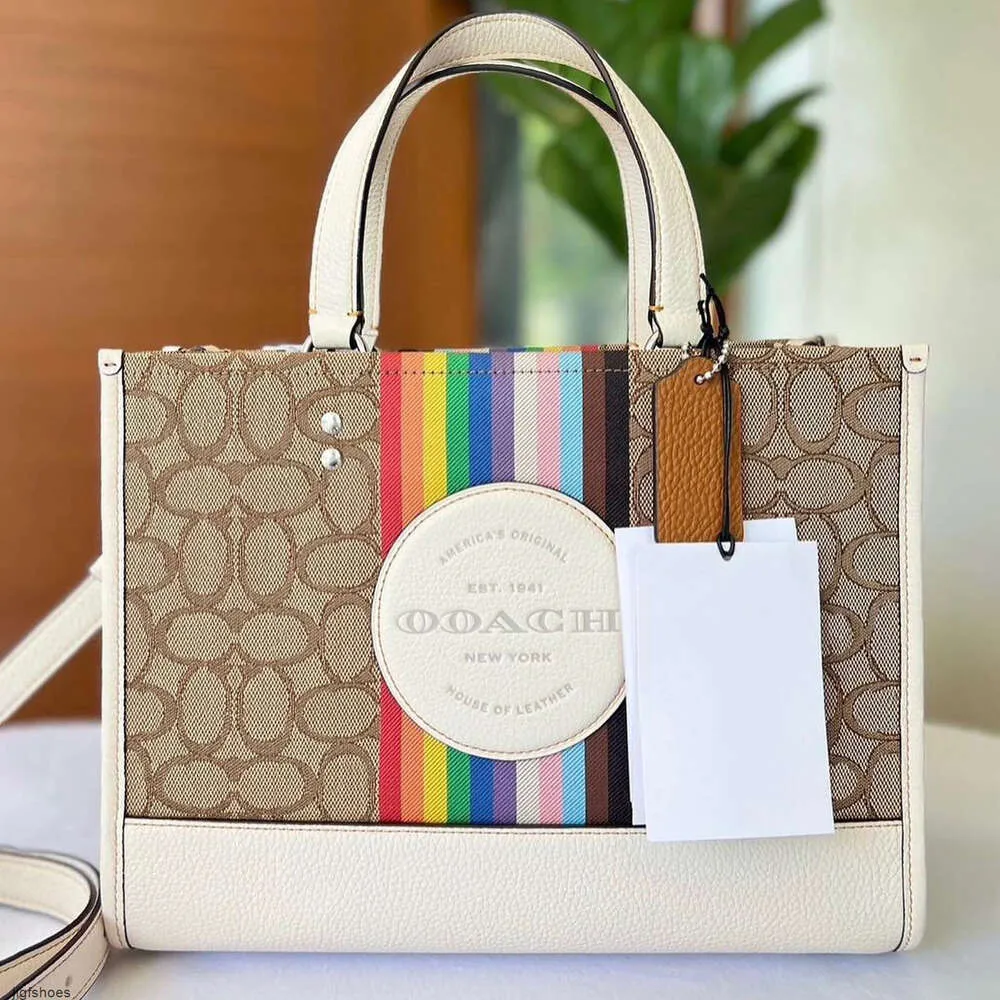 Coache çanta alanı Dempsey tote çanta 10a deri pochette dükkanı seyahat plajı lüks tasarımcı çanta adam kadın omuz duffle debriyaj şehir iş crossbody pembe çanta