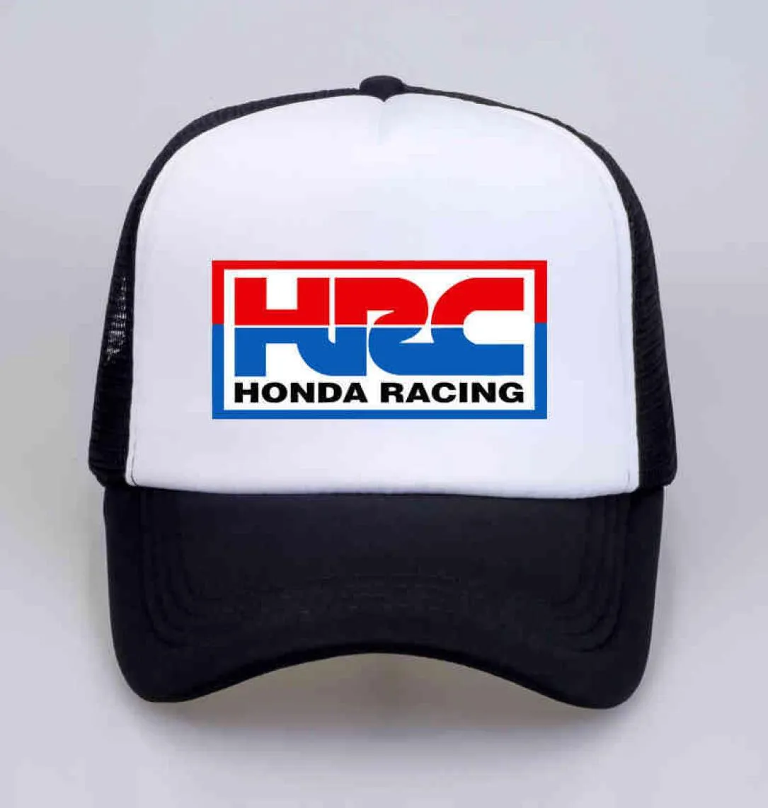 トラッカーS HRCホンダレーシングカーオートバイファンクールサマーベースボールメッシュネットヒップホップキャップハットメン6327571