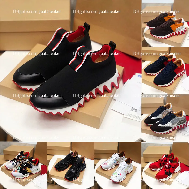 Designer Shark Bottom Red Bottoms Platform Casual Shoes Unisex Round Toe Loafers Red Black White Fashion Pets Up Low Cut Leather Mens Womens Sneakers Luxury Trainers