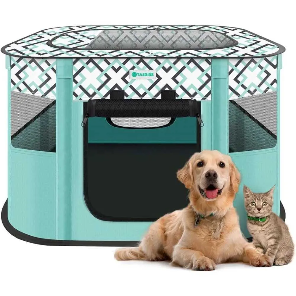 Cat Carriers Crates Houses Portable Pet Game Pen Foldable Sports Game Tent 240426