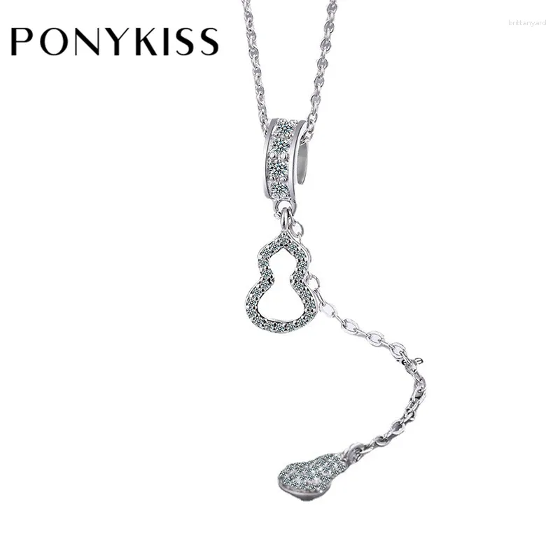 Подвески Поникисс модный 925 серебряный серебряный серебряный асимметричный циркон