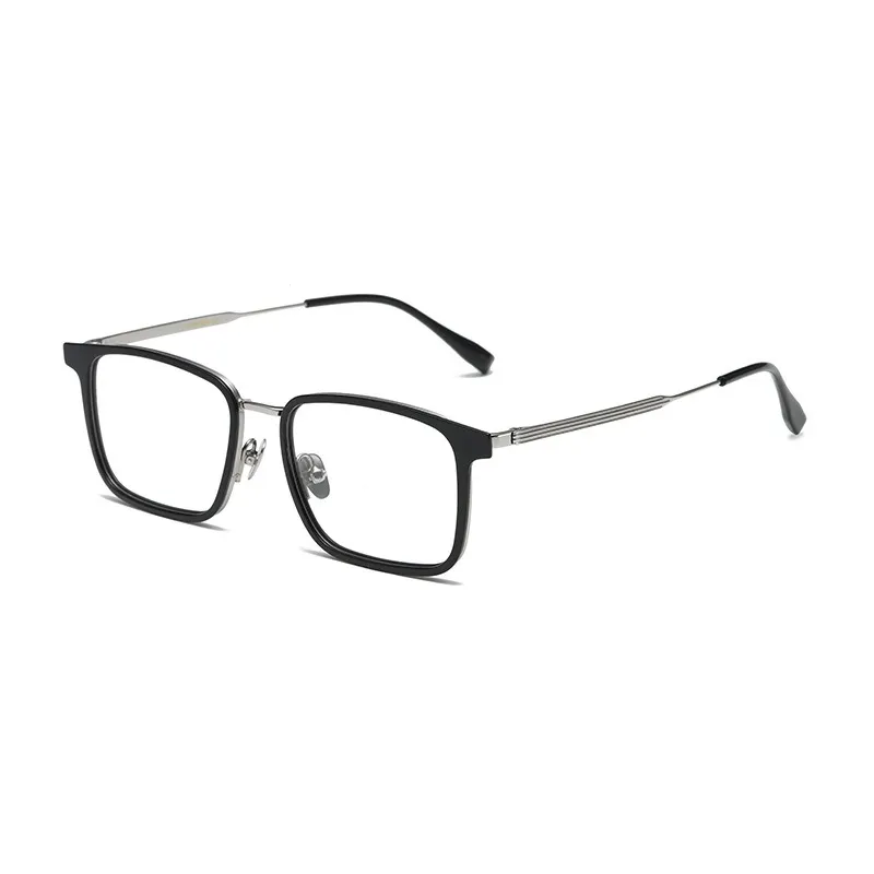 Óculos ópticos para homens mulheres retro gms 611 folhas de moda de gama de moda de designer titânio moldura detalhada de elasticidade quadrada estilo anti-azul placa de lente leve com caixa