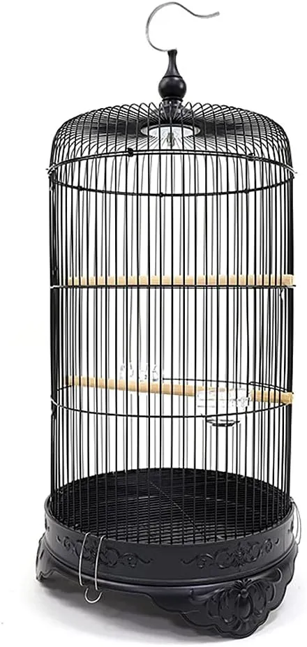 Vintage Round Bird Cage - Decorative Metal Design, Ideal for Parakeets ...