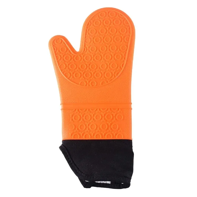 Guantes resistentes al calor de silicona para el horno de microondas de algodón largo de algodón