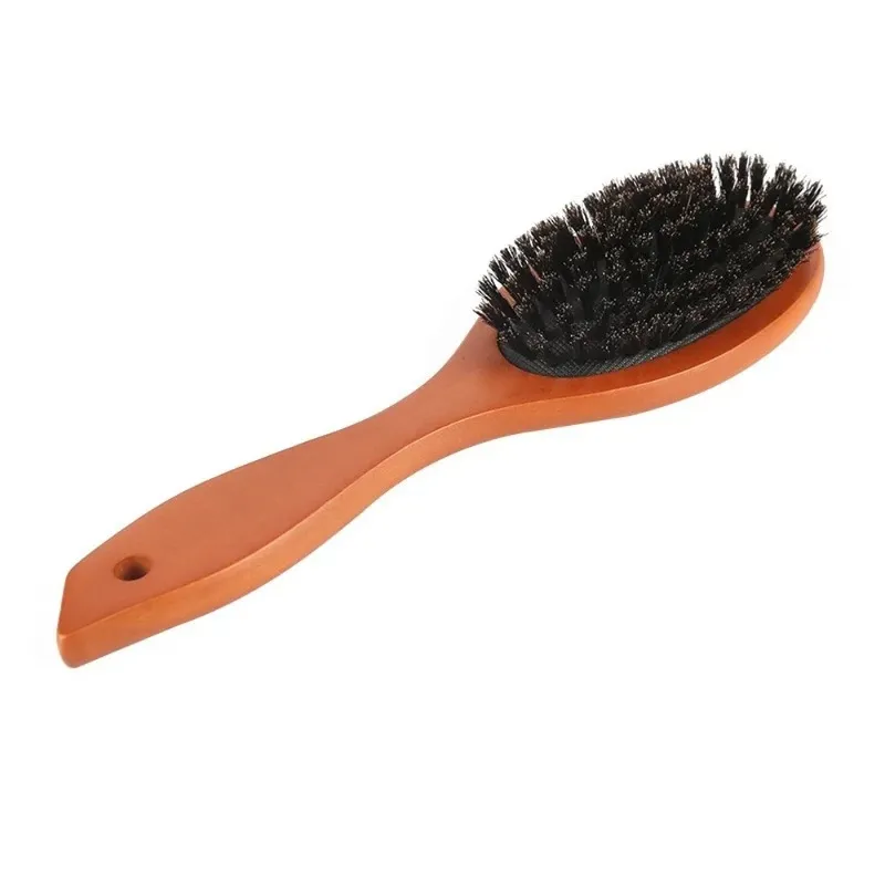 Oval Long Boar Bristle Hairdressing Hair Comb Anti-static Hair Scalp Massage Comb Hairbrush Salon Hair Brush Styling Tool