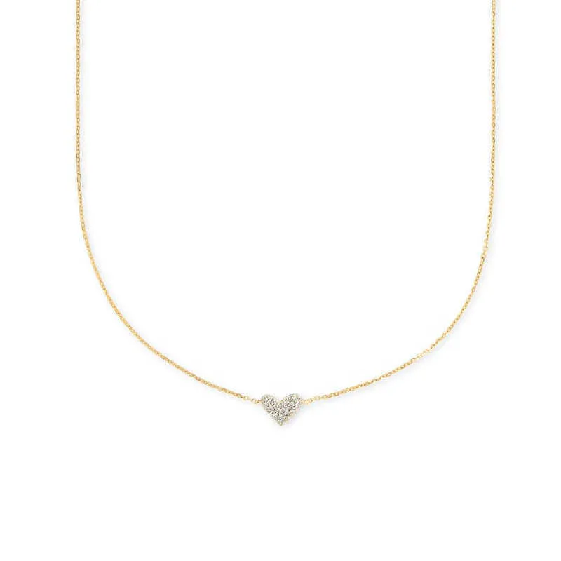 Jóias de moda exclusivas 925 colares de moissanita de coração de prata esterlina
