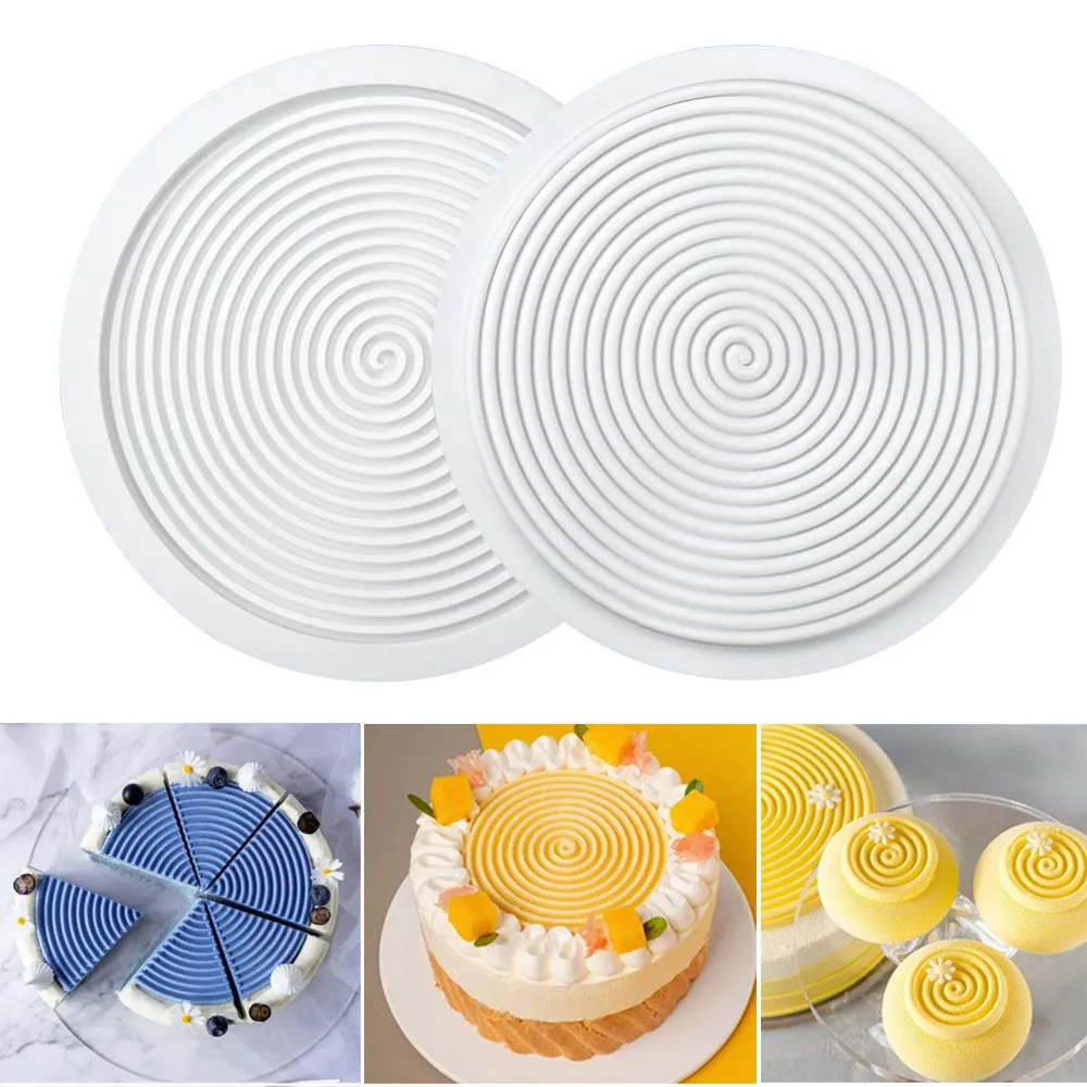 Moules Pan de pâtisserie en silicone pour pâte 1/2/6/15 trous 3d Spirale Mousse Cake Moule Rond Round Chocolate Moule Bakery