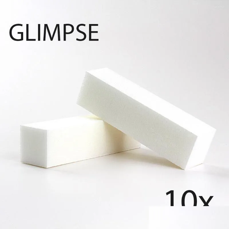 File unghie all'ingrosso- GLIMPSE 10pcs Buster White File Blocco Care di manicure a pedicure di bufera di buona qualità per la consegna a goccia ot2ol