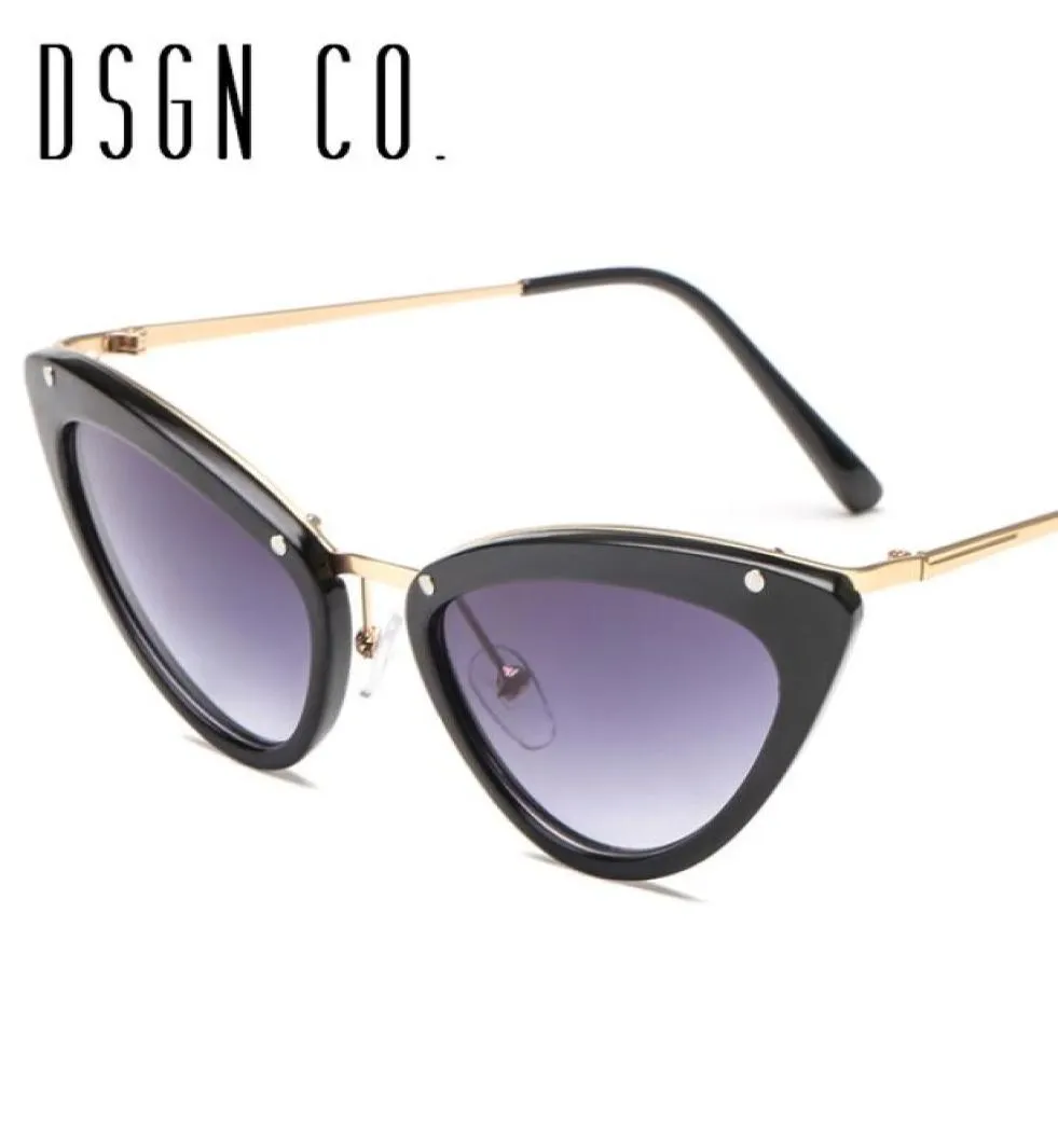 DSGN Co 2018 Slim Fashion Cat Eye Solglasögon för kvinnor klassisk 6 färgdesigner Cateye Sun Glasses UV4007749402