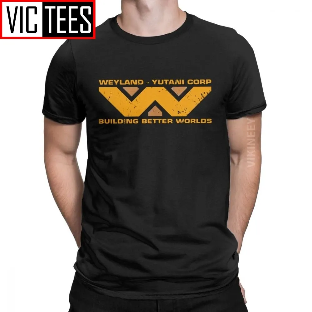 Hemden Herren T -Shirt Alien Building Better Worlds Weyland Yutani Corp lässig Pure Cotton Scifi Tshirt Kleidung