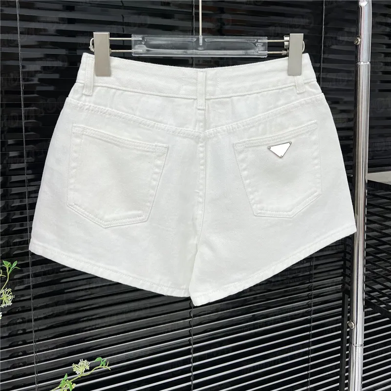 Metalowe spodenki dżinsowe dla kobiet projektantki List Krótkie spodnie moda wysoka talia dżinsy hyfopowe streetwear
