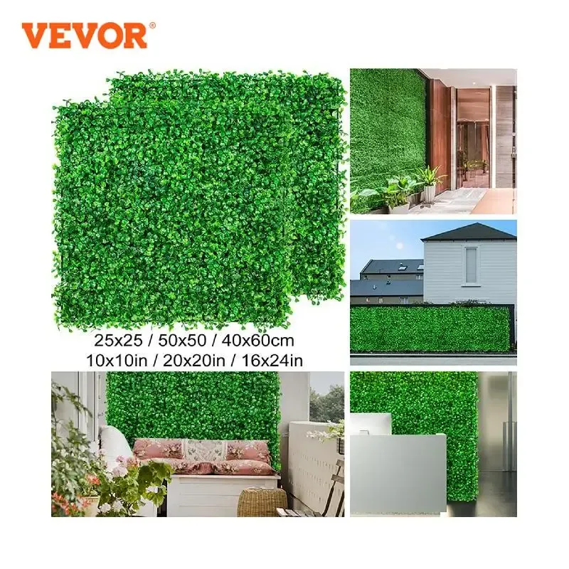 Kontroller VeVor Artificial Plant Wall Decoration Boxwood Hedge Wall Panel Home Decor Fake Plants Grass Backdrop Wall Privacy Hedge Screen