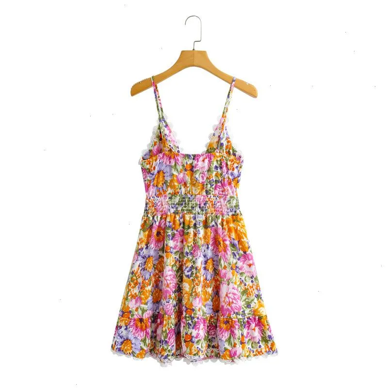 Now Spring Womens Chest Knotted Printed Dress 1069
