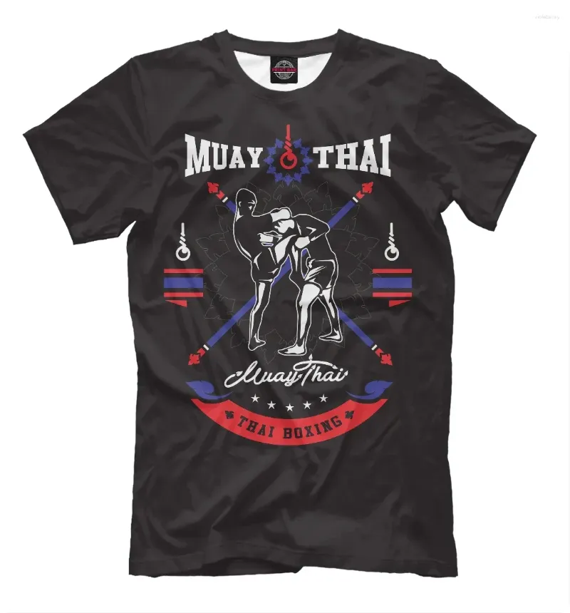 Garnitury męskie A1247Summer Muay Thai T koszulka sportowa Running Gym Fitness Training Training Traint