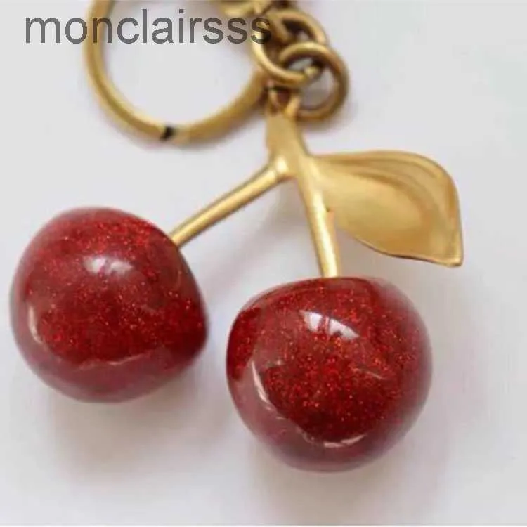 Keychain Crystal Cherry Styles Red Color Women Girls Bag Car Pendant Fashion Accessories Fruit Handbag Decor HN2B