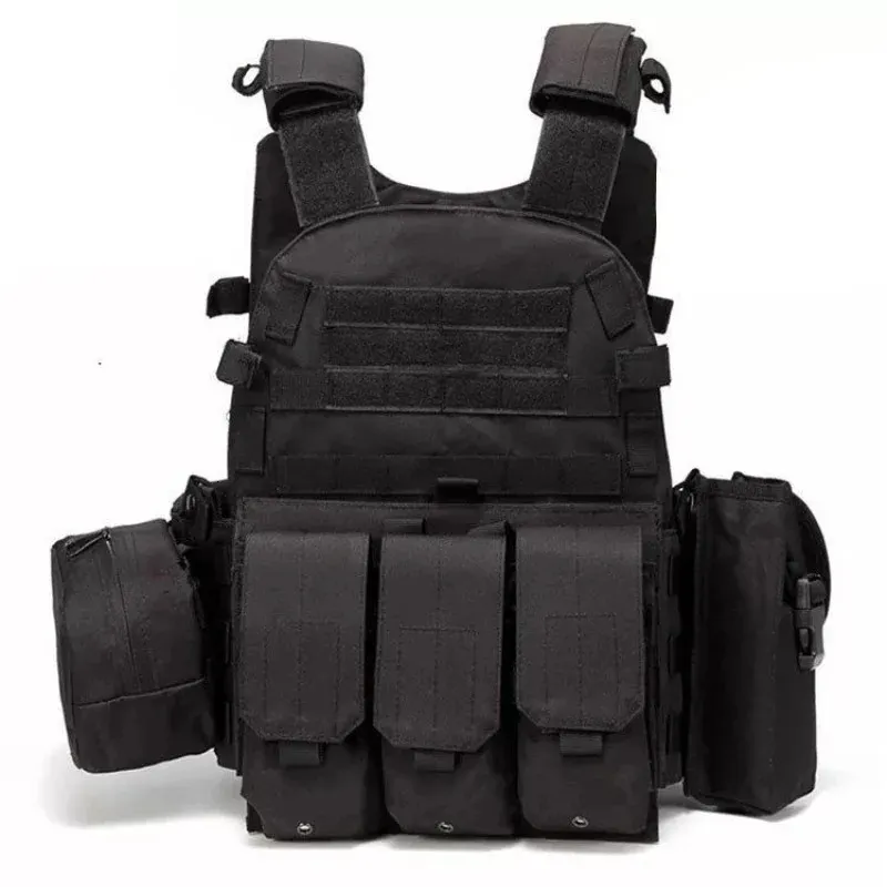6094 Nylon Webed Gear Tactical Vest Body Armor Hunting Airsoft Accessories Pouch Combat Camo Military Army Vest 240408