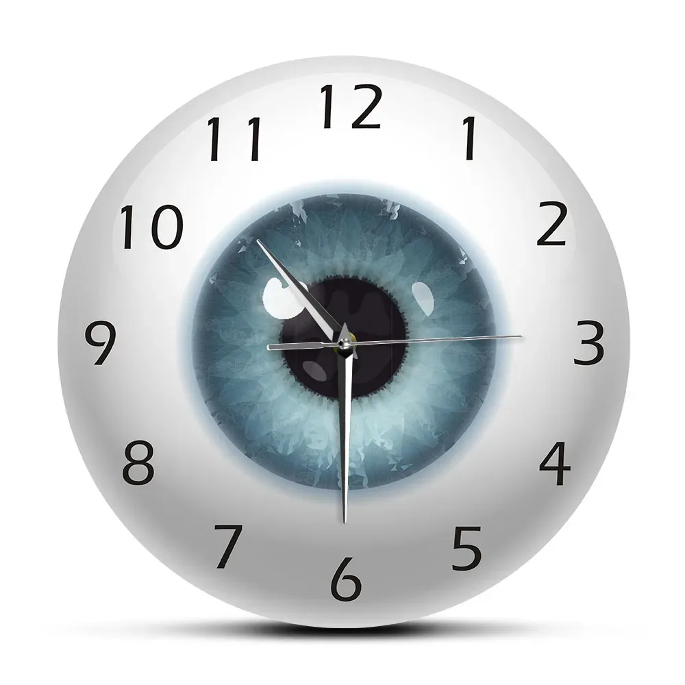 Klokt de ogen oogbol met schoonheid contact pupil core zicht zicht ophthalmologie mute wandklok optische winkel nieuwigheid muur horloge cadeau